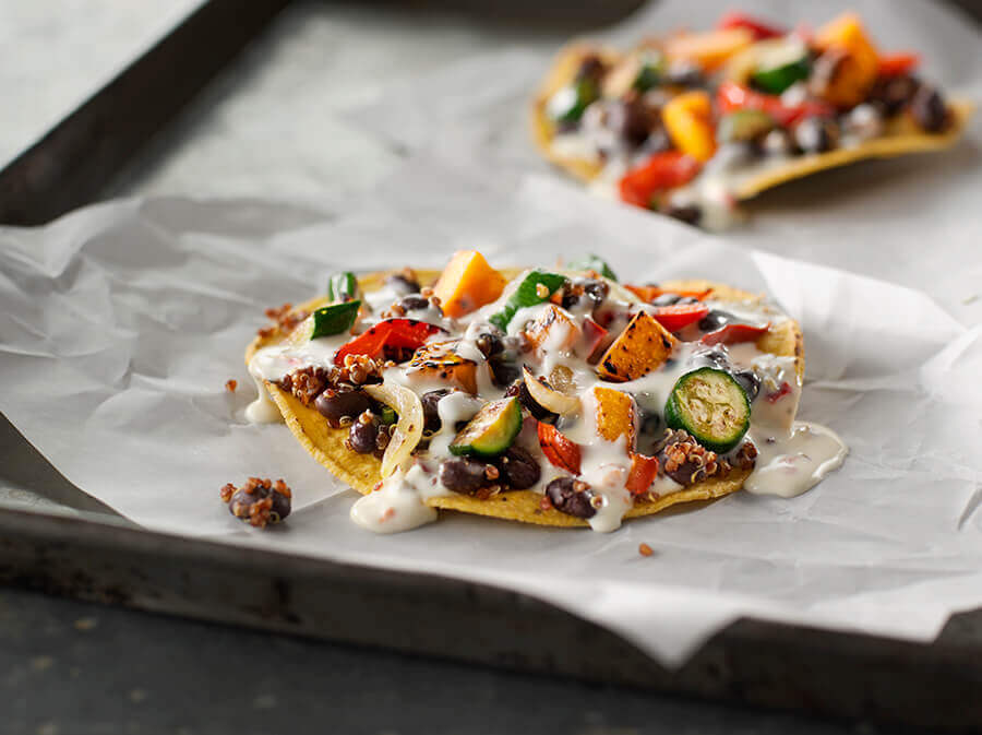 Grilled Vegetable Tostada with Queso Bravo Cheese Dip Recipe | Land O ...
