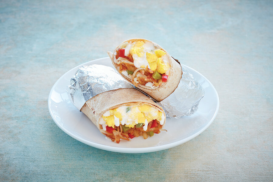Breakfast Burrito With Ultimate White Cheese Sauce Recipe Land O