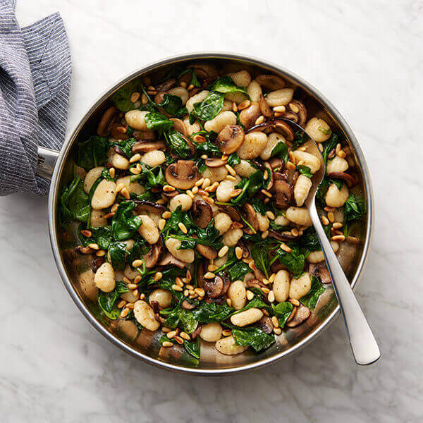 Browned Butter Gnocchi With Mushrooms & Spinach Image 