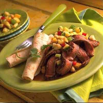 Glazed Beef With Pineapple Salsa Image 