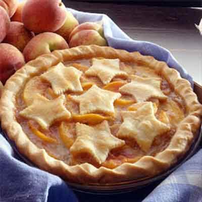 Peach Pie With Cut-Out Pastry Image 
