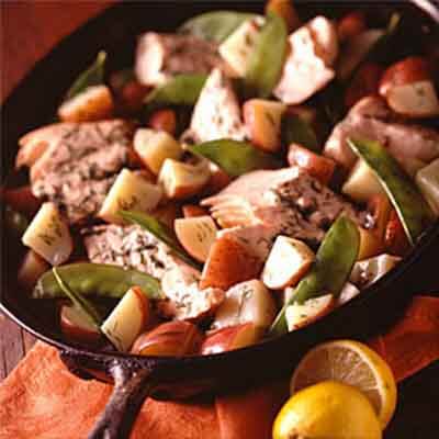 Lemon-Dill Salmon With Red Potatoes Image 