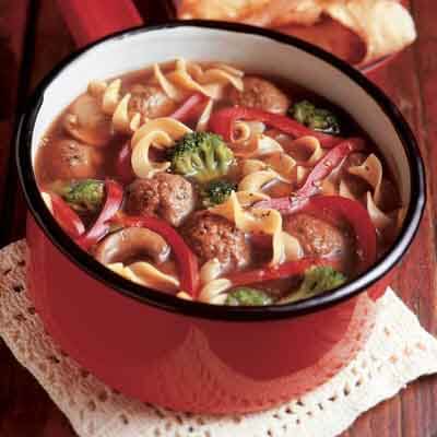 Italian Meatball & Noodle Soup Image 