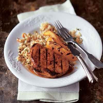 Mustard & Bourbon Glazed Pork Chops Image