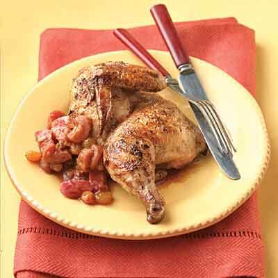 Indian-Spiced Game Hens With Rhubarb Chutney Image 