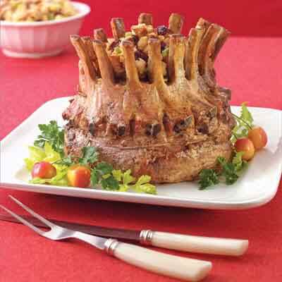 Pork Crown Roast With Cherry Cornbread Stuffing Image 