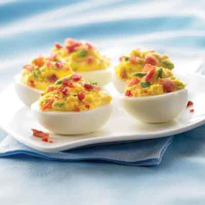 Bacon-Topped Deviled Eggs Image