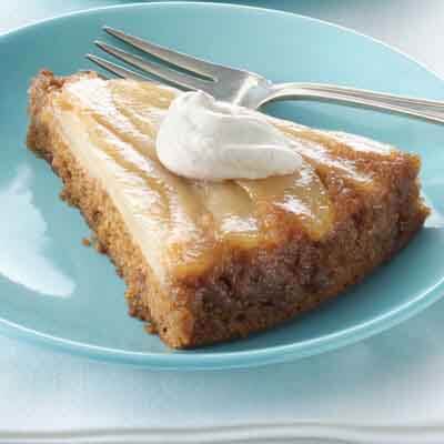 Pear Upside-Down Snack Cake Image 