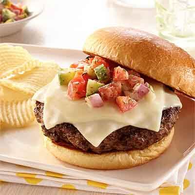Cheeseburgers With Cucumber Salsa Image 