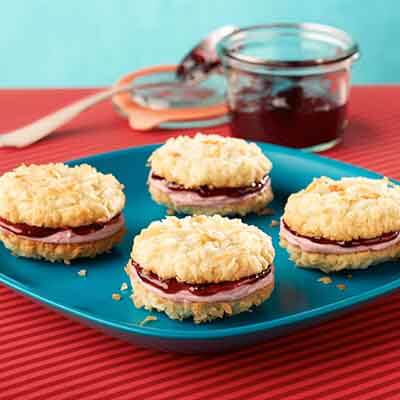 Blackberry Jam Coconut Sandwich Cookies Image 