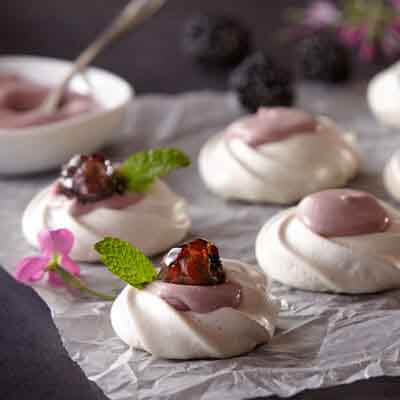 Mixed Berry & Vanilla Bean Pavlova Nests