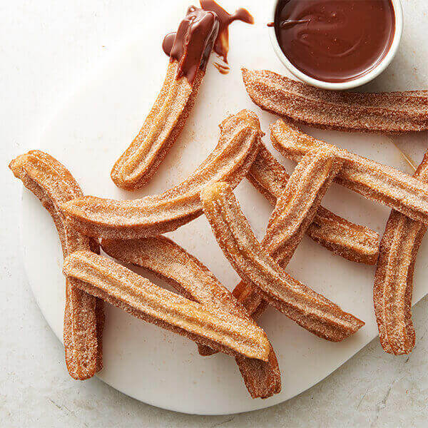 Churros With Chocolate Dipping Sauce Recipe Land O Lakes