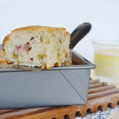 Country Rhubarb Cake With Butter Sauce Image 