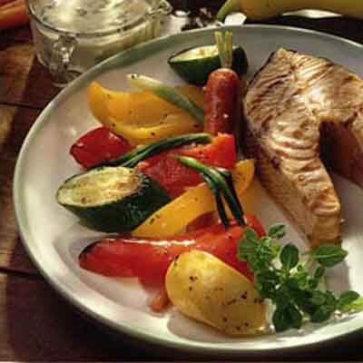 Grilled Vegetables With Basil Mayonnaise Image