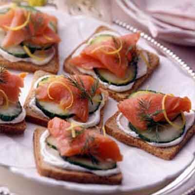 Open-Faced Salmon Tea Sandwiches Image 