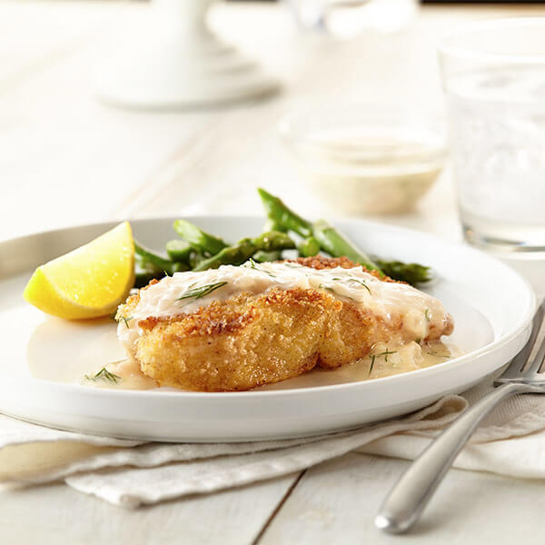 Crispy Fish With Lemon Dill Sauce Recipe Land O Lakes