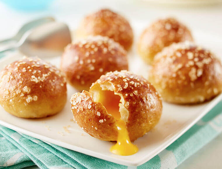 Cheese Stuffed Pretzel Buns Recipe Land O Lakes