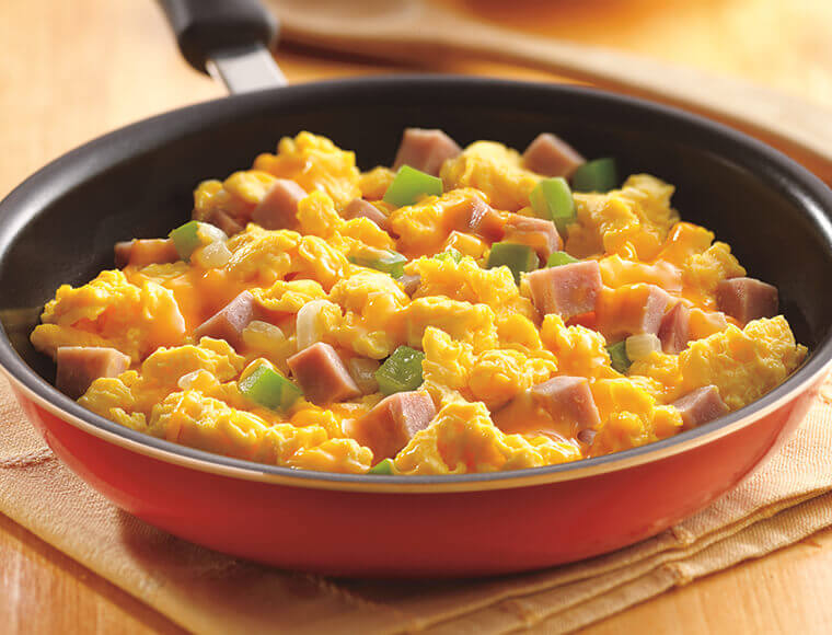 Ham ’n Cheese Scrambled Eggs