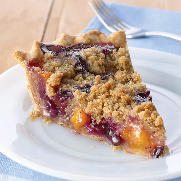 peach blueberry streusel pie
