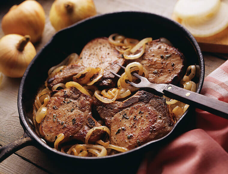 Pork Chops With Caramelized Onions Recipe Land O Lakes