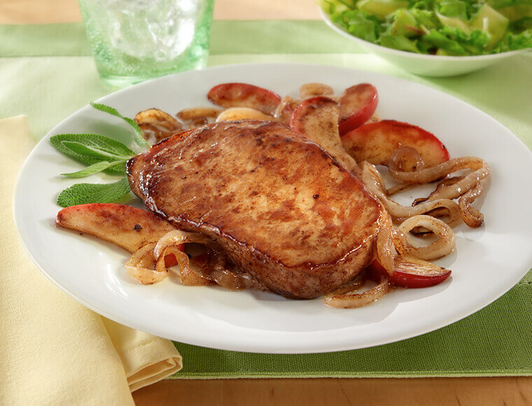 Pork Chops with Caramelized Onions & Apples Recipe Land O’Lakes