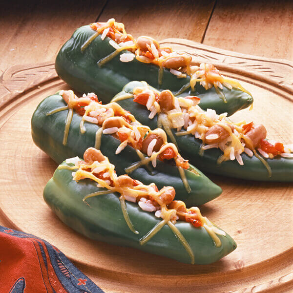 Rice & Bean Stuffed Anaheim Peppers Image 