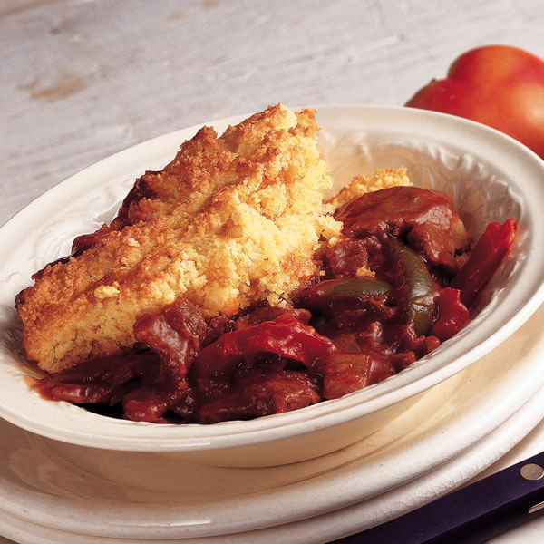 Barbecue Beef With Cornbread Topping recipe