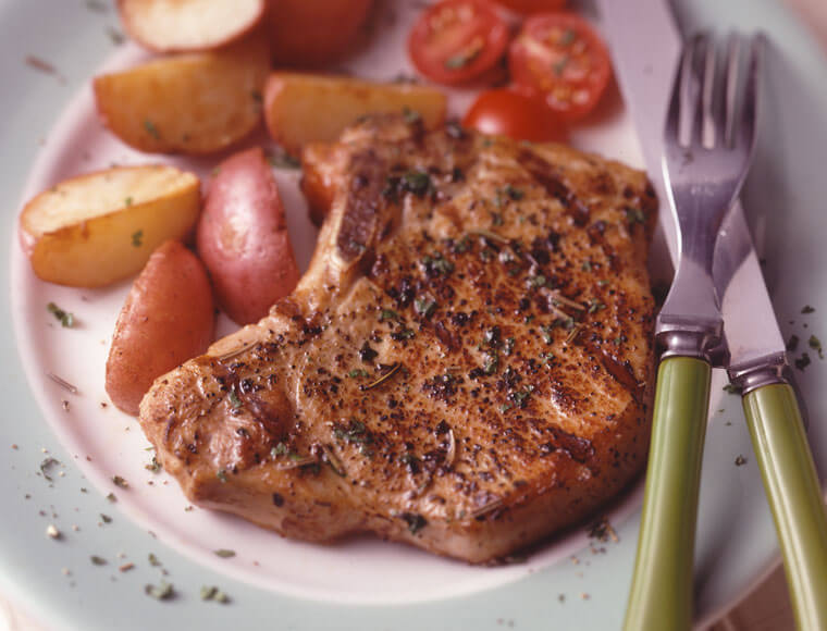 Pepper Rubbed Pork Chops Recipe Land O Lakes