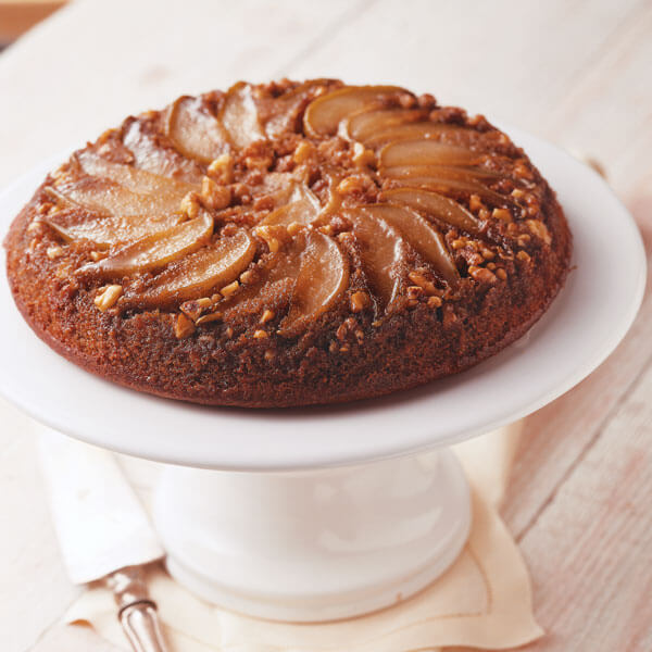 Pear & Walnut Upside-Down Cake recipe