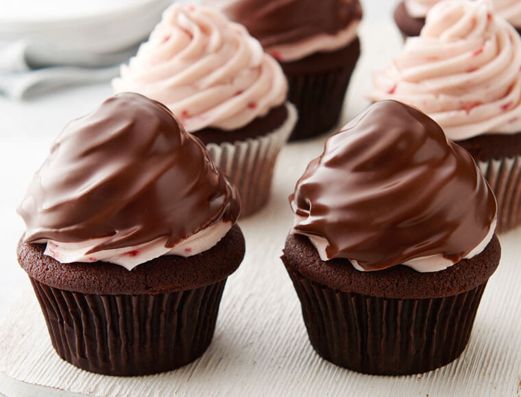 ChocolateDipped Buttercream Cupcakes Recipe Land O’Lakes
