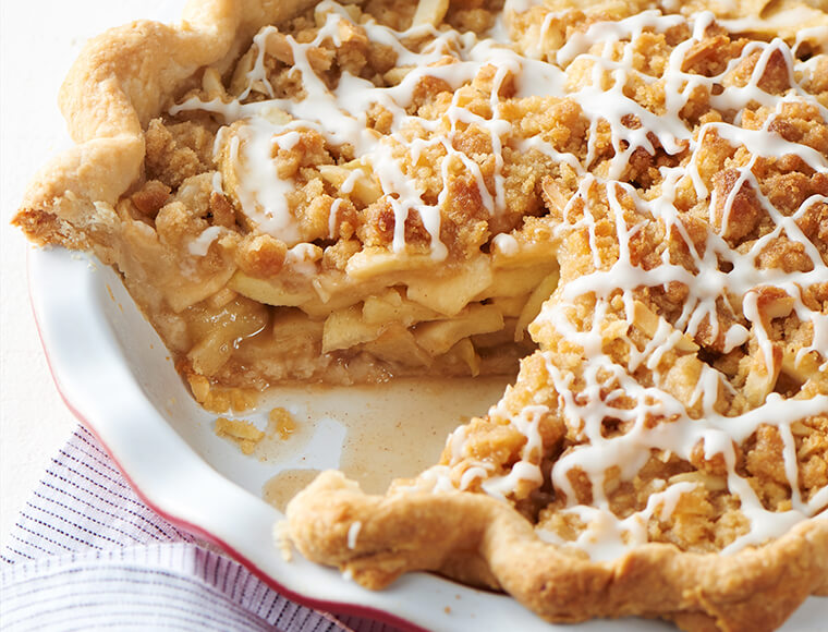 Maple Glazed Apple Streusel Pie Recipe Land O Lakes