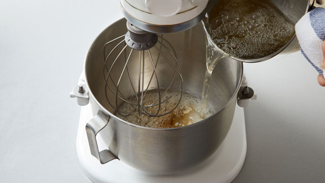 Sugar Syrup into Mixer