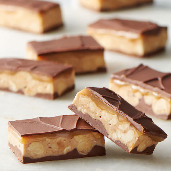 Peanut, Caramel and Chocolate Candy Bars recipe