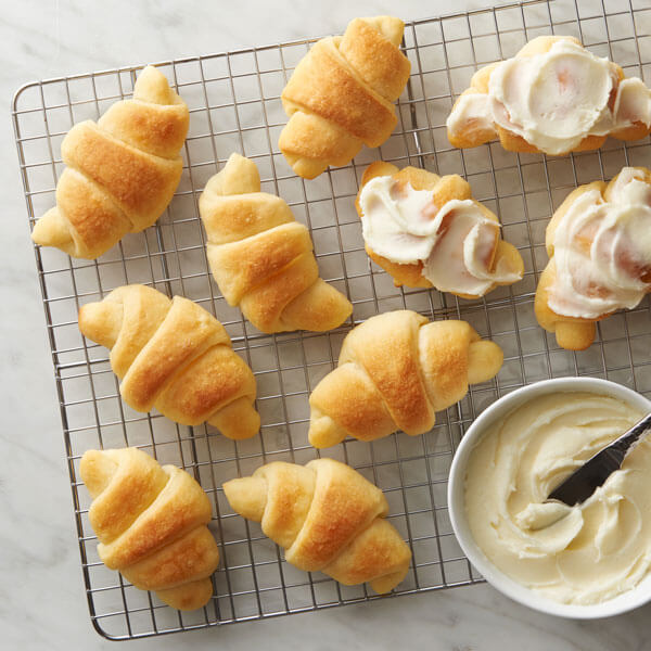 Frosted Homemade Crescent Rolls recipe