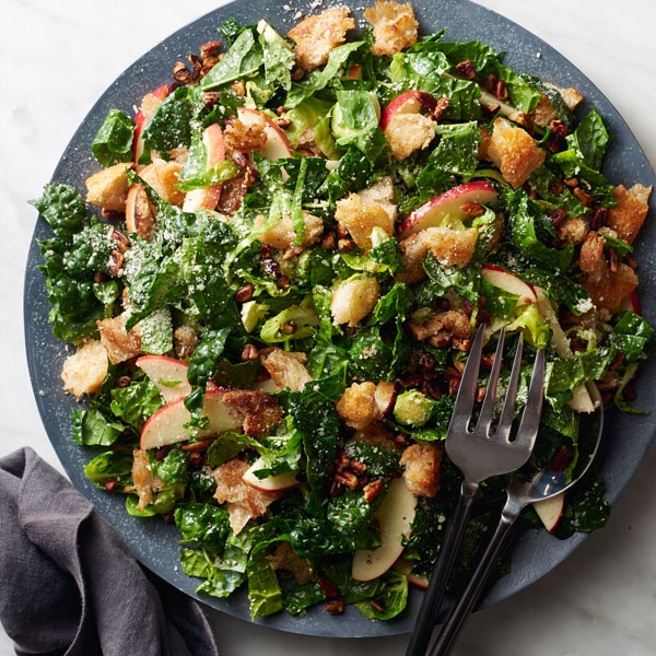 Kale Salad with Butter Fried Crunchies recipe