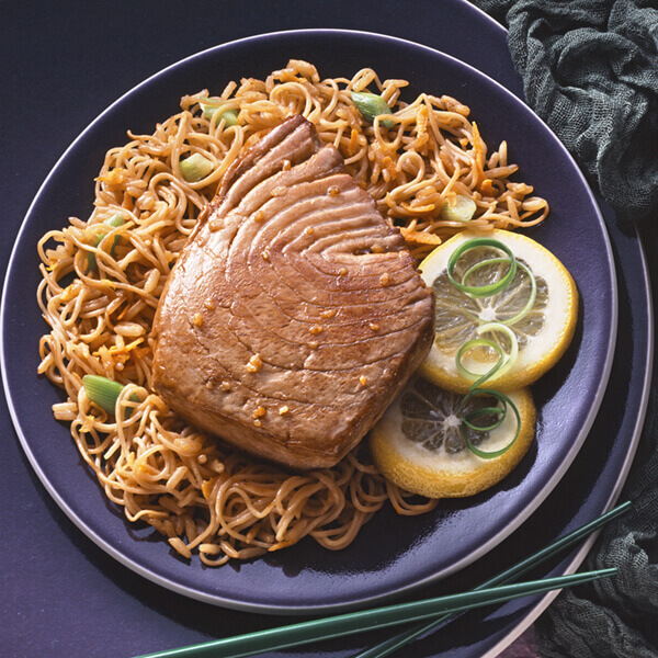 Teriyaki Tuna Steaks With Fried Rice & Noodles Image 