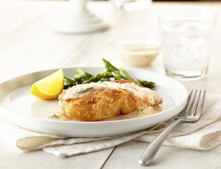 Crispy Fish With Lemon Dill Sauce Recipe Land O Lakes