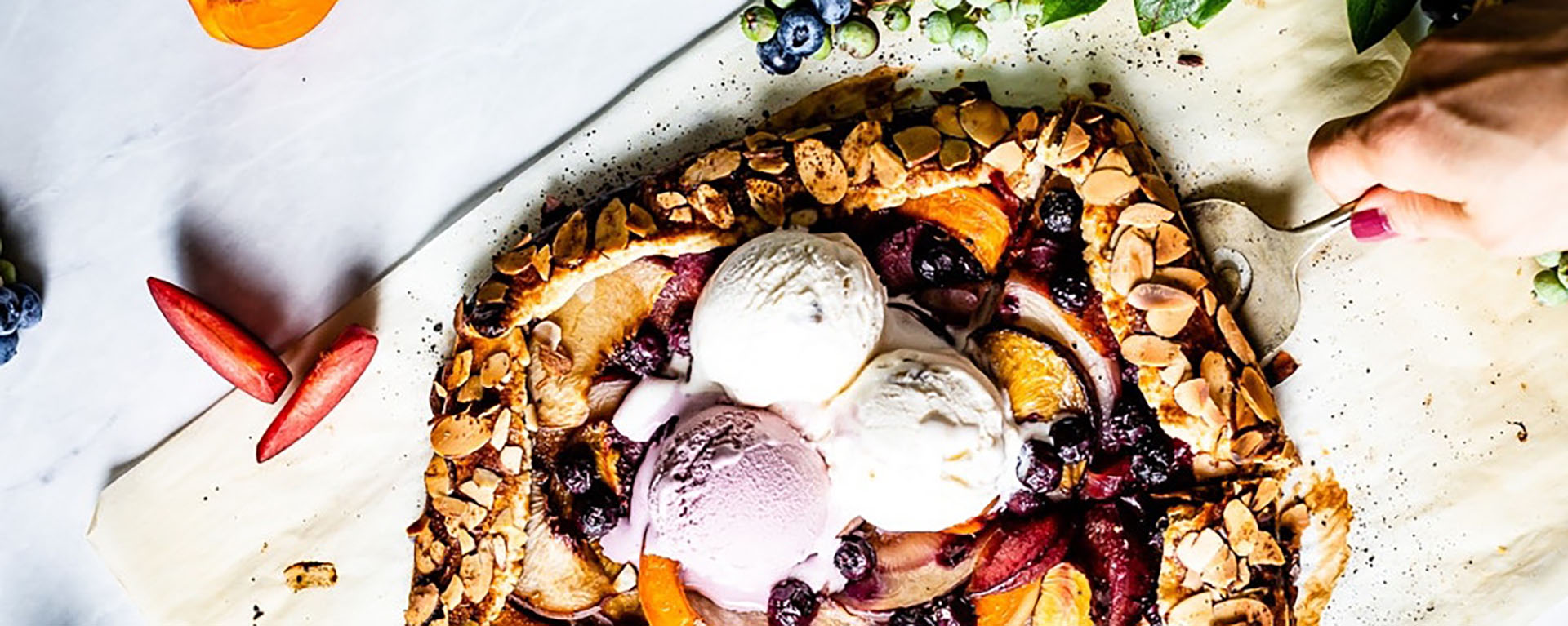 peach blueberry galette-image