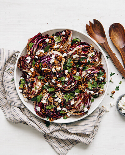 Grilled Radicchio Salad With Clover Blossom Honey Goat Cheese